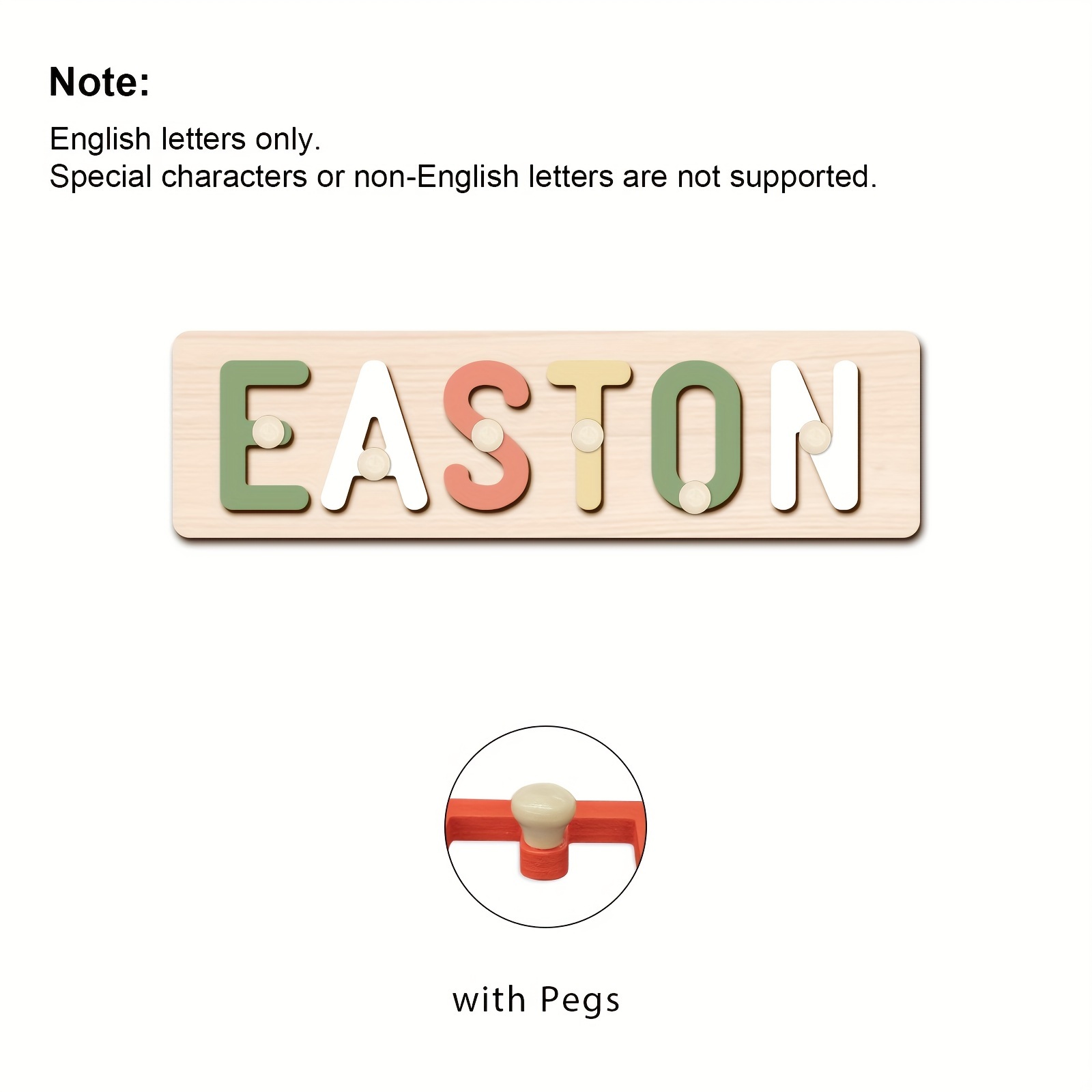 Personalized Wooden Name Puzzle for Kids, Interactive Alphabet Toy