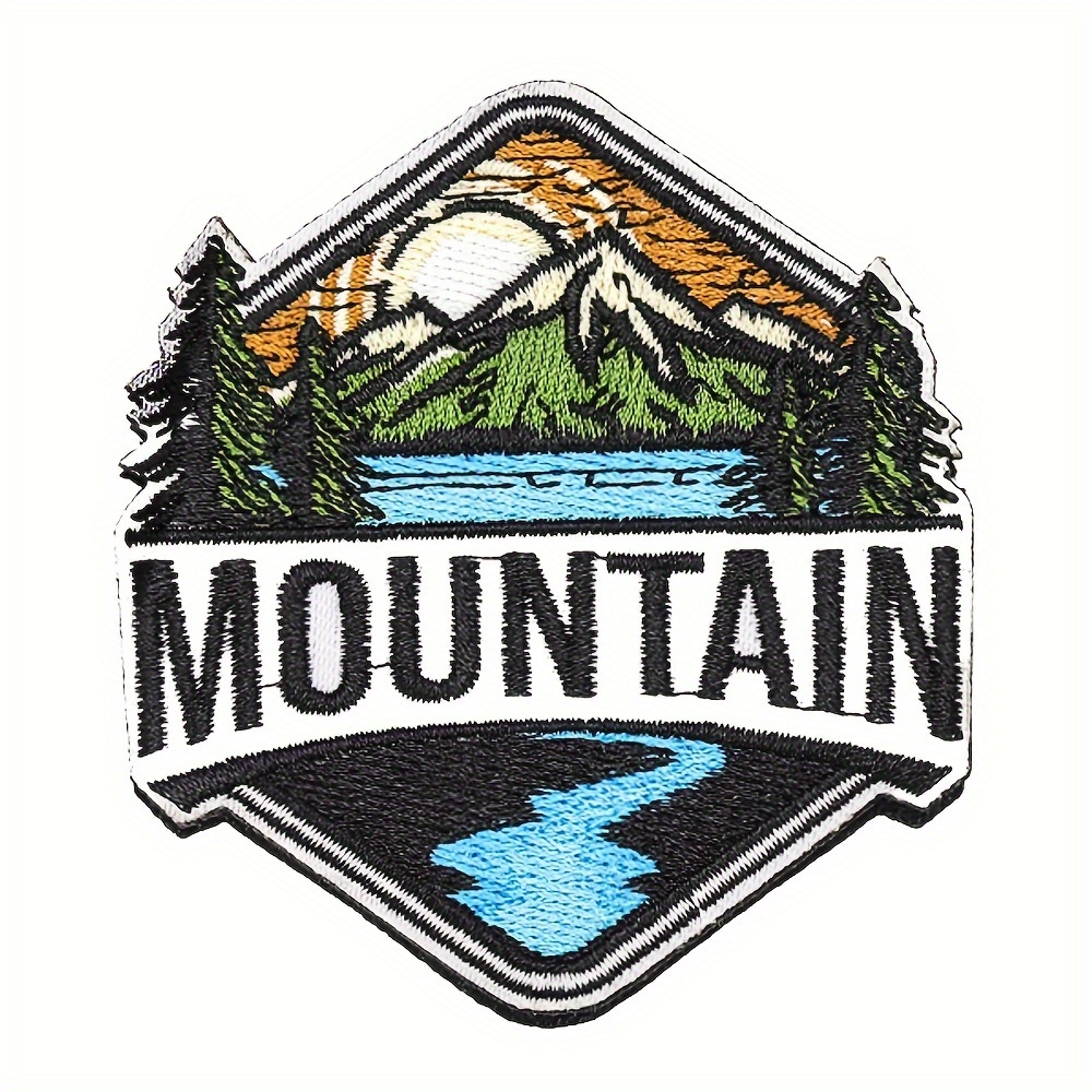 

Mountain Embroidered Appliqué Patch With Hook And Loop Fastener - Tactical Military Morale Emblem For Backpacks, Bags, Clothes, And Vests - Mixed Color (1pc)