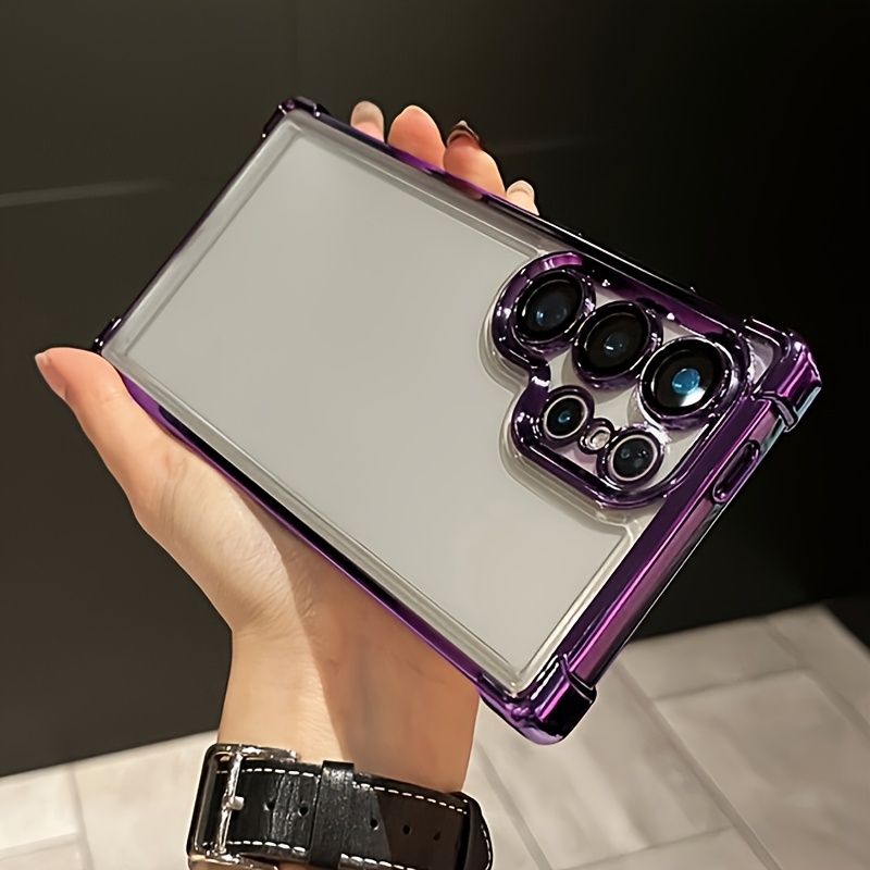 TEMU Phone Case: Phone Case Compatible With A15 A16 A17 A35 A36 A37 A54 A55 A56 A57 S24 S25 S26 Fe Clear Case, 4 Corner Anti Drop Electroplated