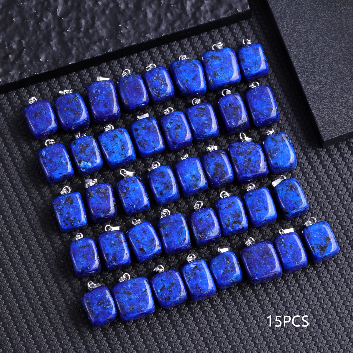Image of 3pcs/8pcs/15pcs Fashionable Irregular Natural Lapis Stone Pendant Holiday Gift For Men And Women Diy Necklace Neck Chain, Gift For And Holiday Gift