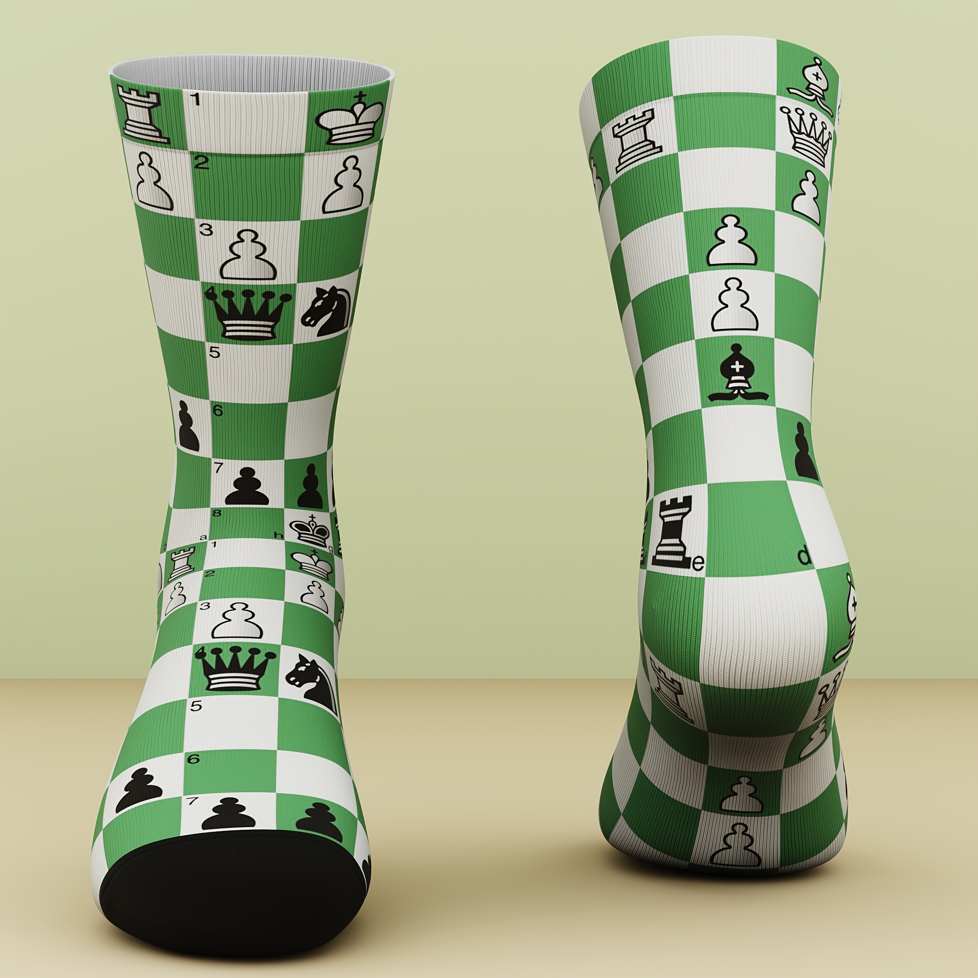 TEMU A Set Of Unisex Socks Featuring A Chess Design With Checkered Patterns And Chess Pieces, Perfect For Casual Outdoor Activities. Are Stylish,