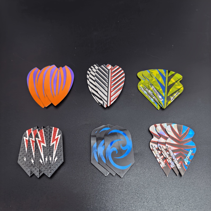 TEMU 18pcs V-shaped Dart Flights Suitable For All Dart Shafts, Pet Material Color-coded Wings With Tips For Stability & Balanced Flight Trajectory,