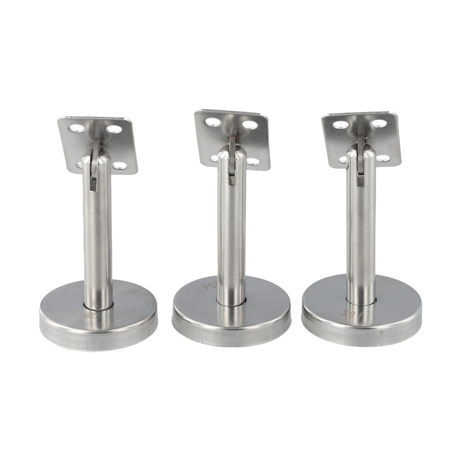 304 nerūdijančio plieno reguliuojamas stulpelio laikiklių rinkinys 3 vnt. 60 mm ir 80 mm turėklų atrama