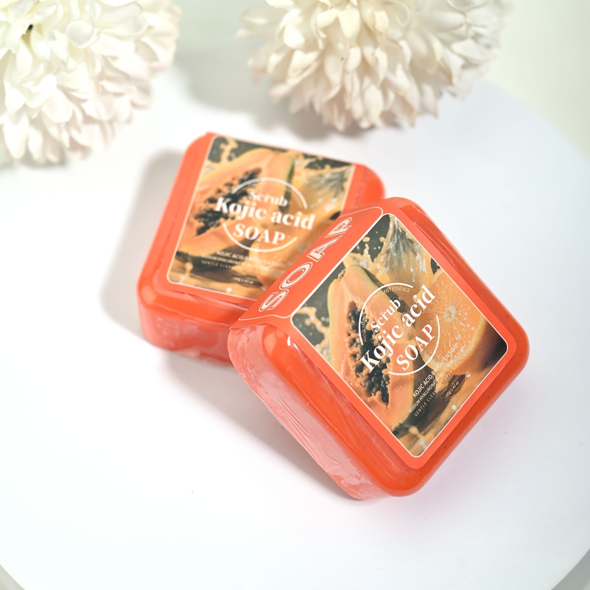 Kojic Acid & Papaya Exfoliating Body Soap - Cleansing with Coconut Oil, Fruit Papaya Scrub Suitable for Skin Types ( Dry, Oily) - &,