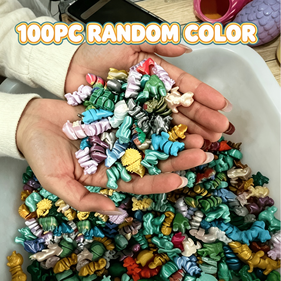 TEMU 3d Printed Full Body Jointed Movable Random , 17/50/100pcs, Halloween Christmas Easter Birthday Creative Small Gift