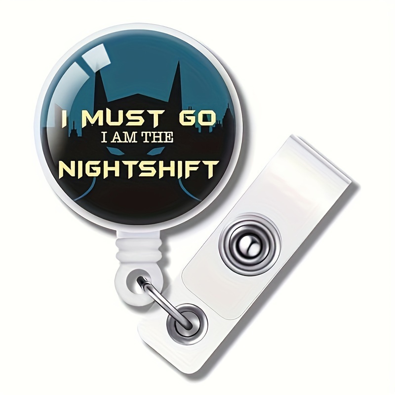 ZBBFSCSB What Day is It Night Shift It's Awesome Nurse Badge Reel with Shark  Clip Medical