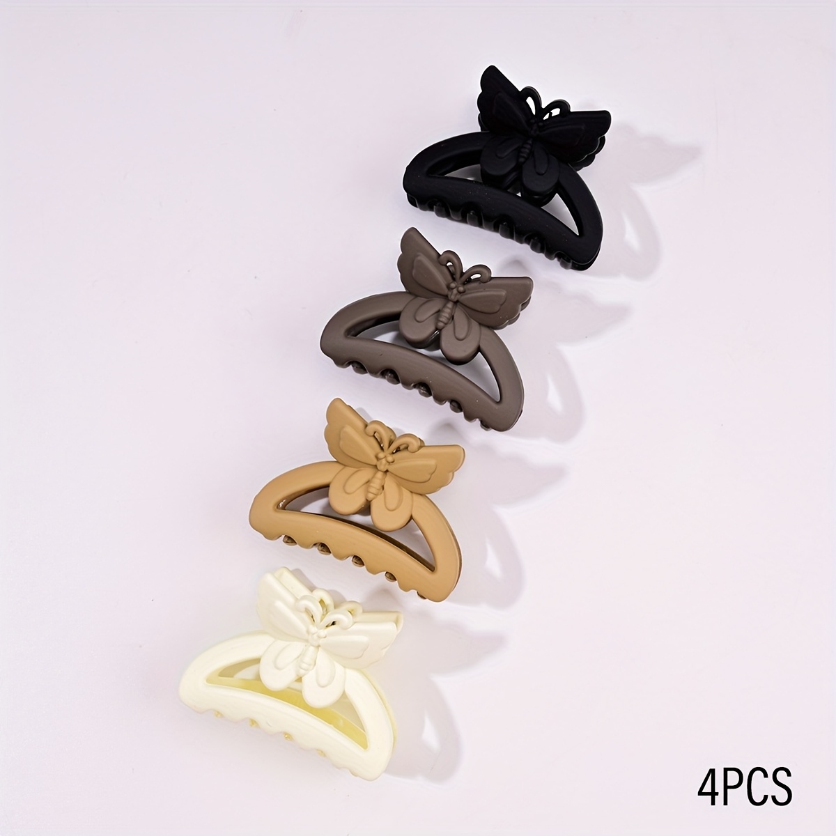 TEMU 4pcs/8pcs Elegant Hair Clips For Women, Matte Semi-circular Simple Hair Claw Clips, Hair Accessories Suitable For Half-up Hairstyles And Daily