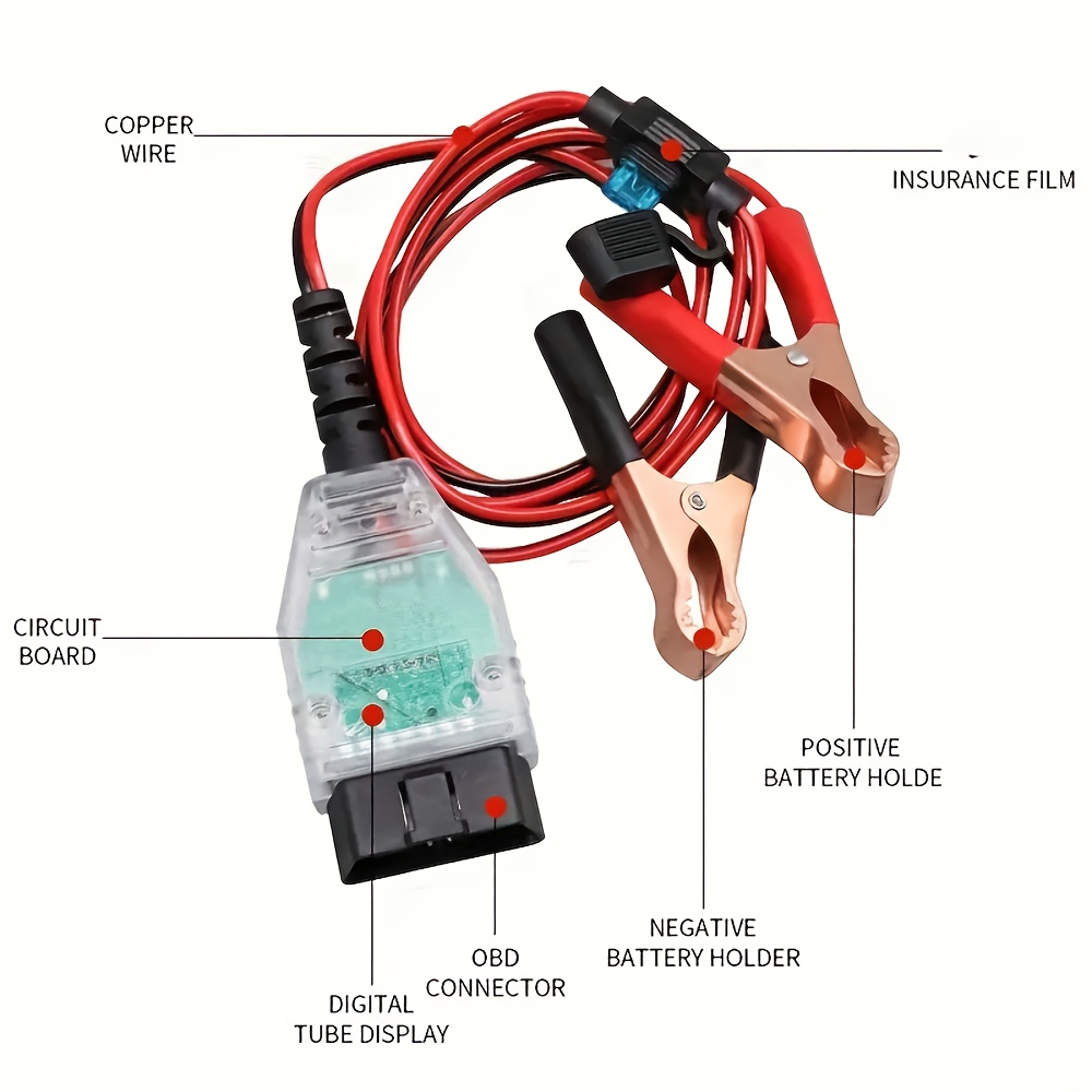 

Obd2 Car Battery Tool With Digital Display, Abs Material, Uncharged , Memory & Leak Detection For Vehicle