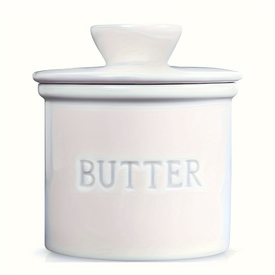 Image of 1pc With Lid, On Demand Spreadable Butter, French Butter Keeper To Counter With Water Line, Ceramic French Butter Dish