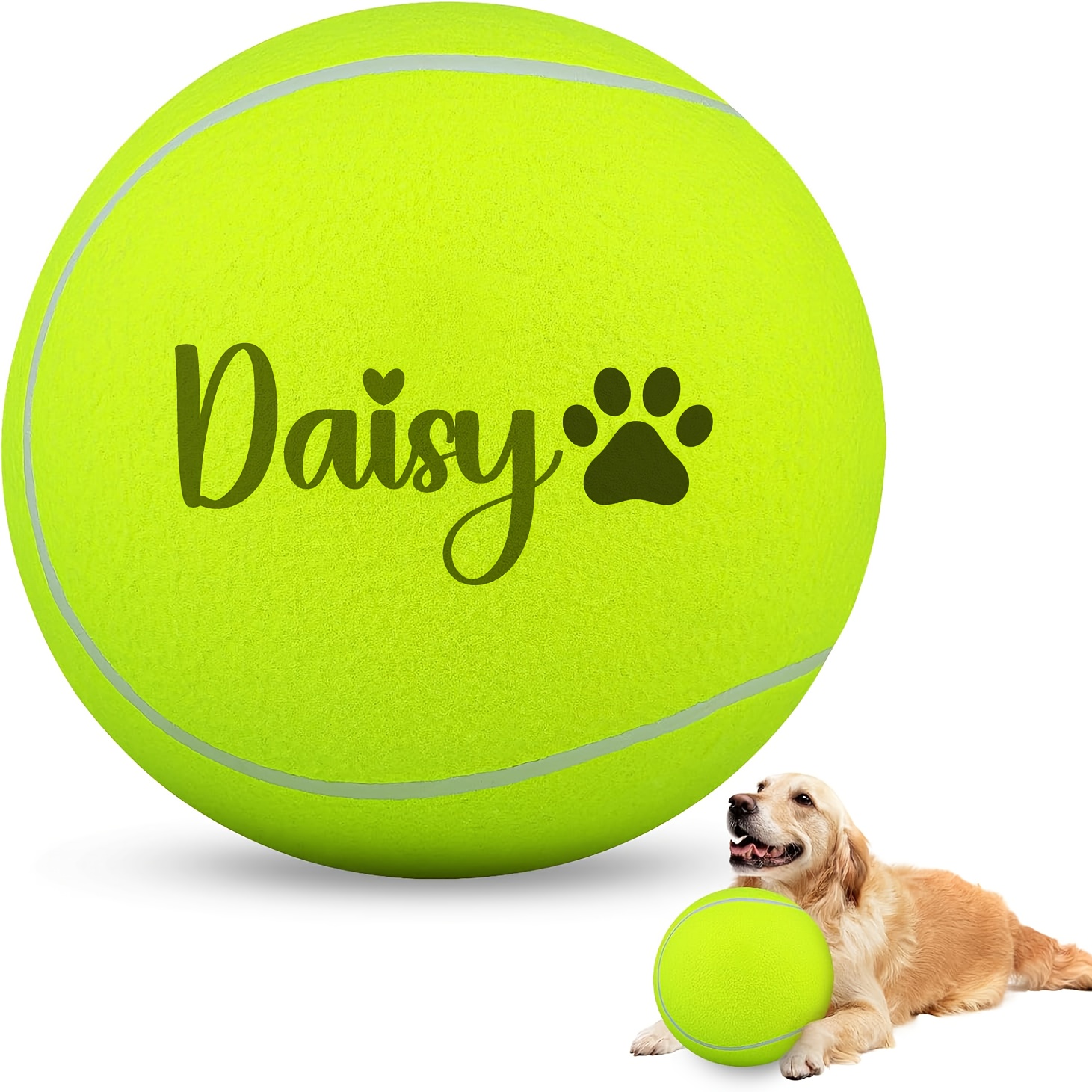 TEMU Palla da tennis grande personalizzata per cani: palline premium da 9,5" per cani per giochi , giocattolo palla da tennis grande per cani, palla