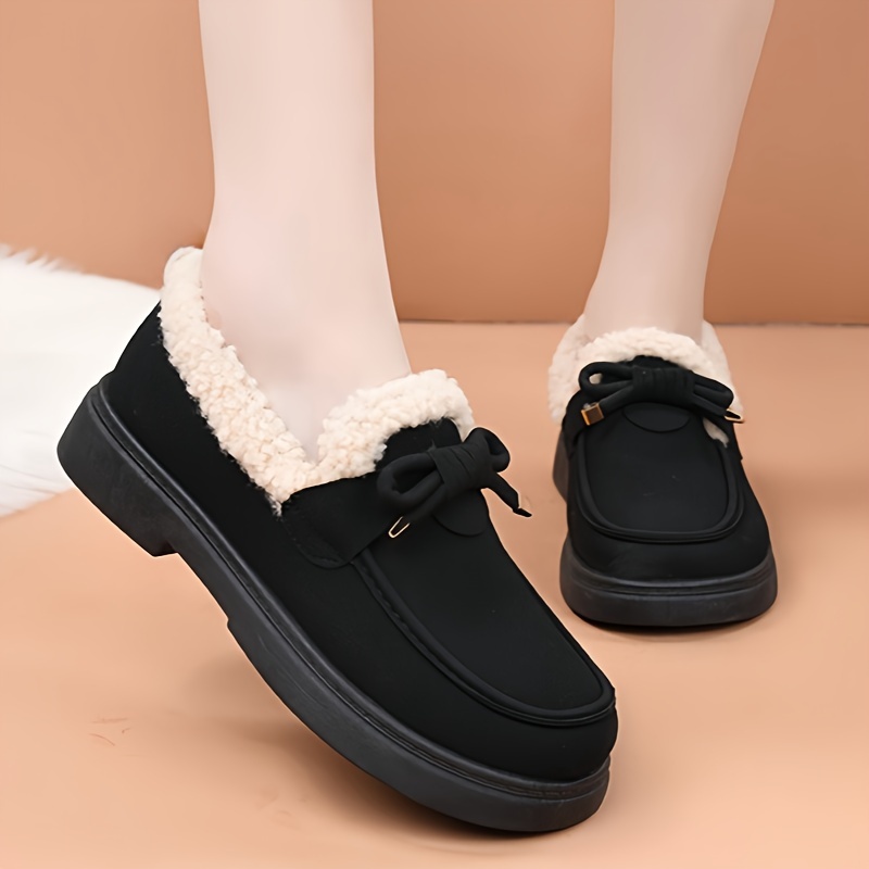 chinese dress ladies Faux Fur Lined Platform Slip On Shoes  Filly Flair