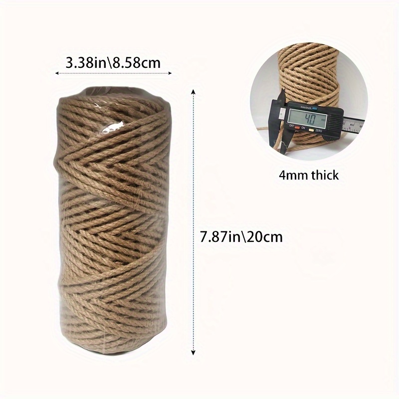 Natural Jute Twine String Rope for Craft & Decoration 2mm Thick 120 Meters