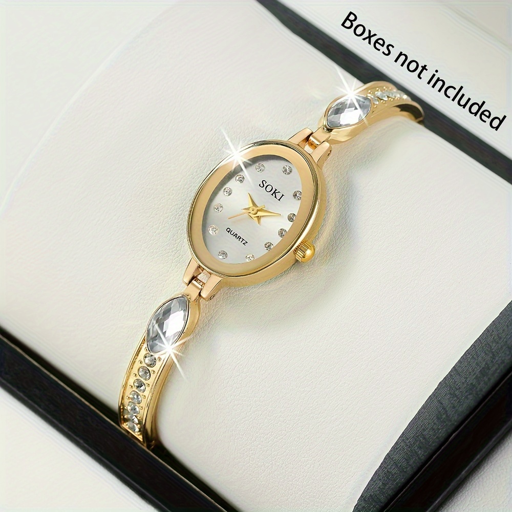 

Quartz Ladies' Gold-tone Fashion Watch With Crystal Accents And Water Resist