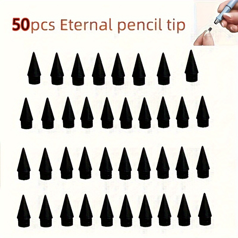 

50pcs Eternal Pencil Permanent Pencil Replacement Tip Erasable Pencil Replacement Tip Without Sharpening Replace Sketch Painting Pencil Stub
