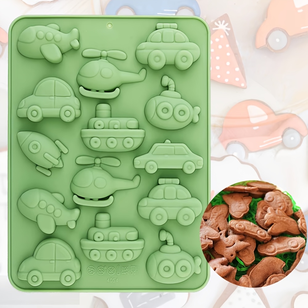 TEMU Set da 1 stampo in a tema trasporti, con di auto, aereo, e . Questo stampo in 癡 per decorare torte, pasta di zucchero, cioccolato, caramelle,