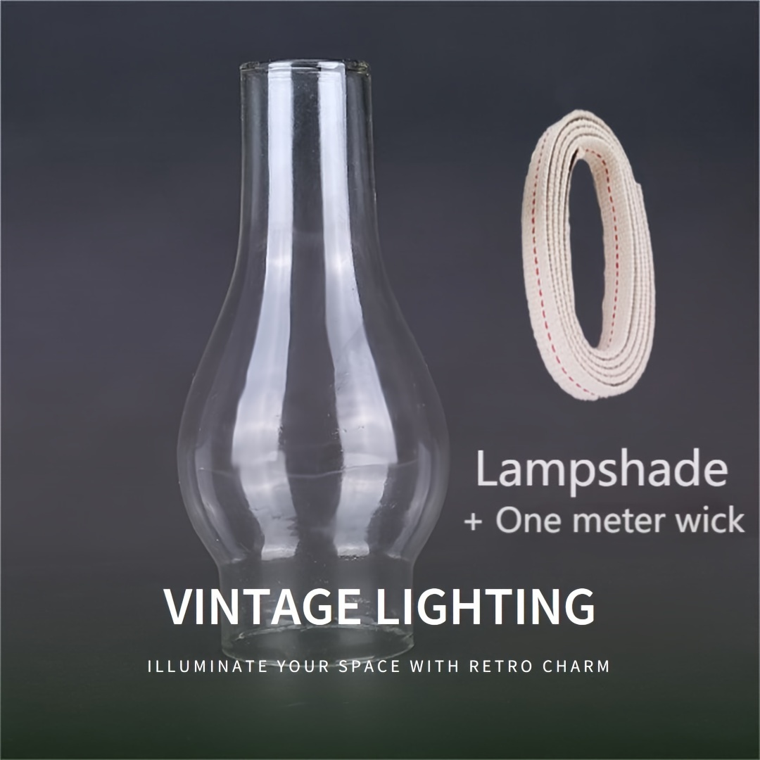 

Traditional Style Kerosene Lantern Glass Cover - Durable Outdoor Lamp Shade Replacement, No Wiring Needed, Clock-shaped