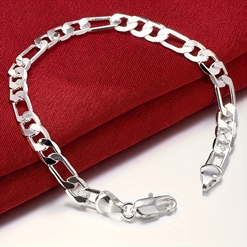 Image of 1pc European And Popular 6mm Wide Silvery 3-to-1 Women's Bracelet, Made Of Stainless Steel With A Rich Texture, Simple And Fashionable, Suitable For Men/women' And Party Accessories
