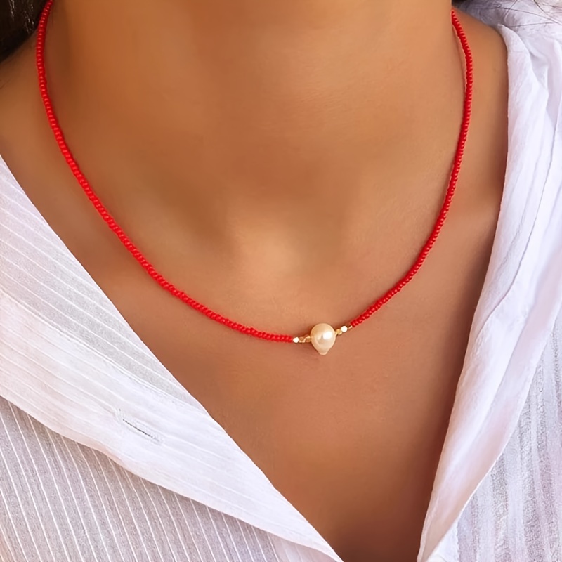 Freshwater Pearl Multicolored Rice Bead Necklace