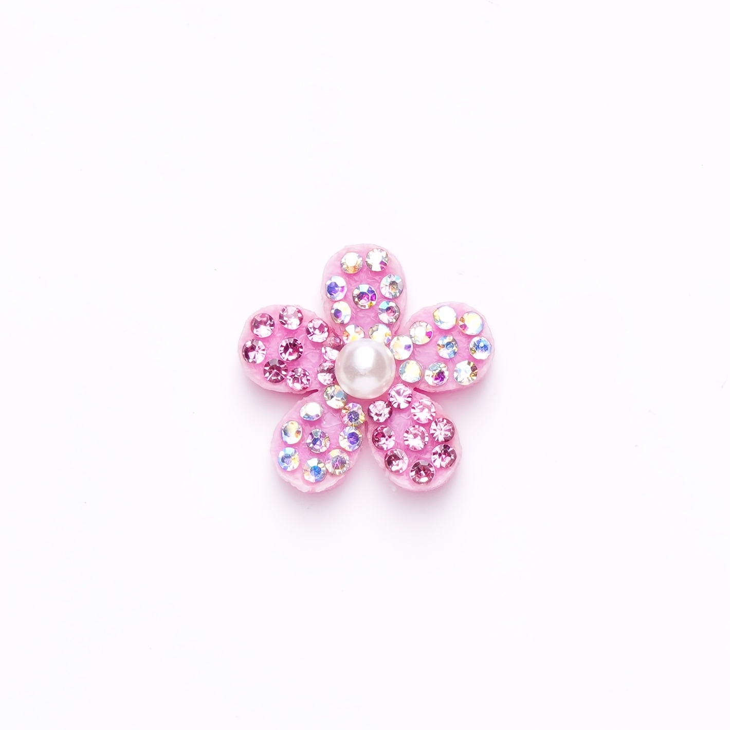 Image of 16pcs Of Pink Five-petal Flower Appliques, Patches For Home Crafts, Suitable For Projects Like Shoes, Hats, And Hair Clips