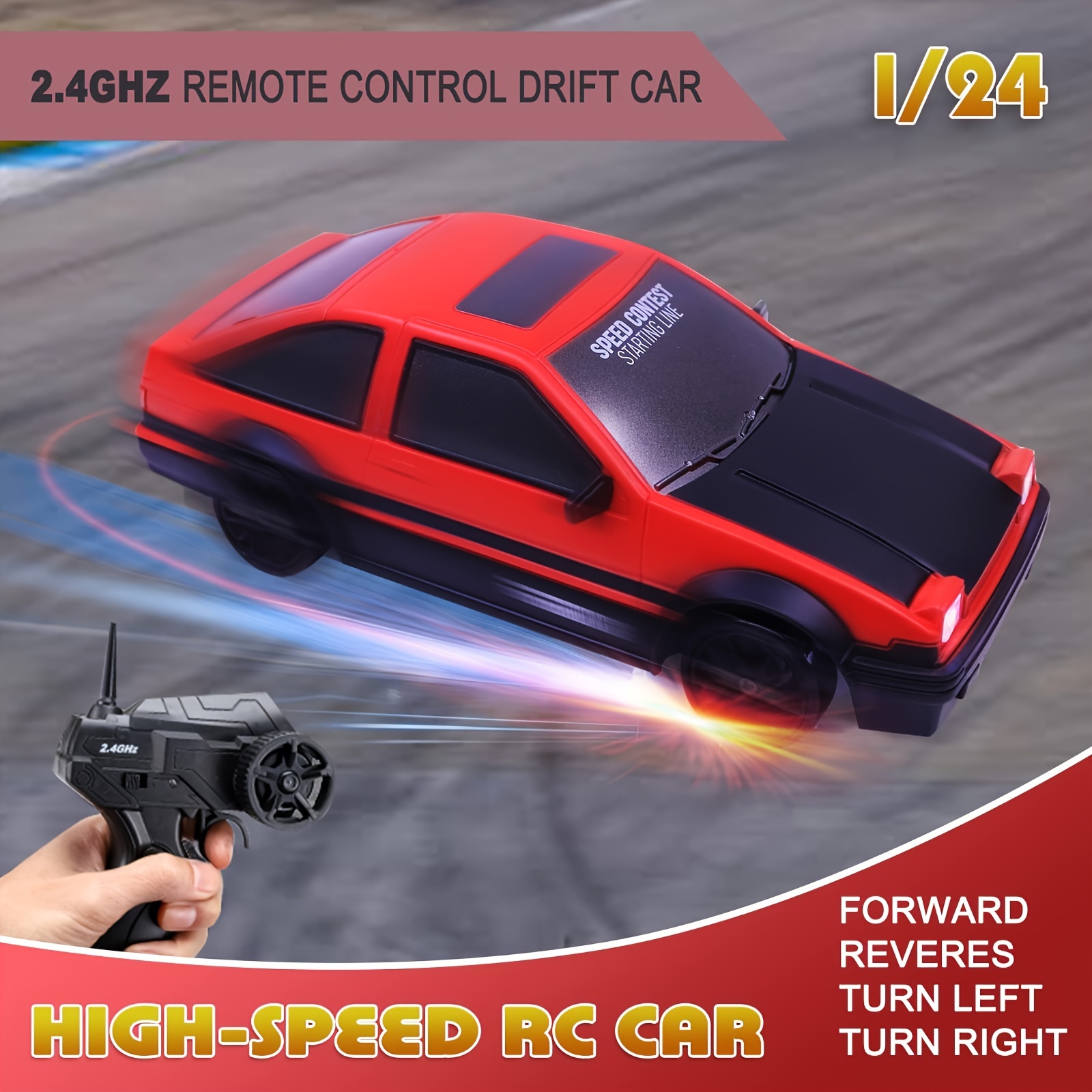 

Blaze Drift King - Remote Control Car With Mesmerizing Led Glow, 14km/h High-speed Stunts, Rechargeable Toy Car For Unmatched Rc Fun