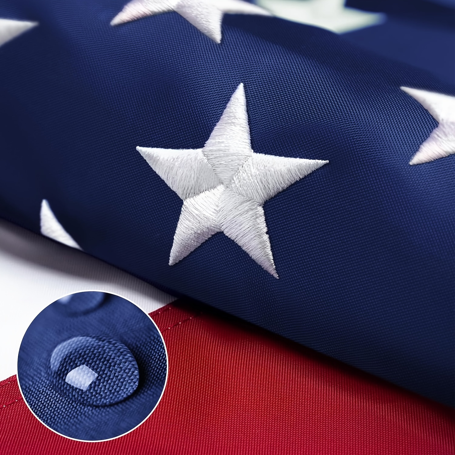 

Premium 4x6ft Outdoor American Flag - Durable Polyester With Vibrant Embroidered Stars & Brass Grommets For Garden Display