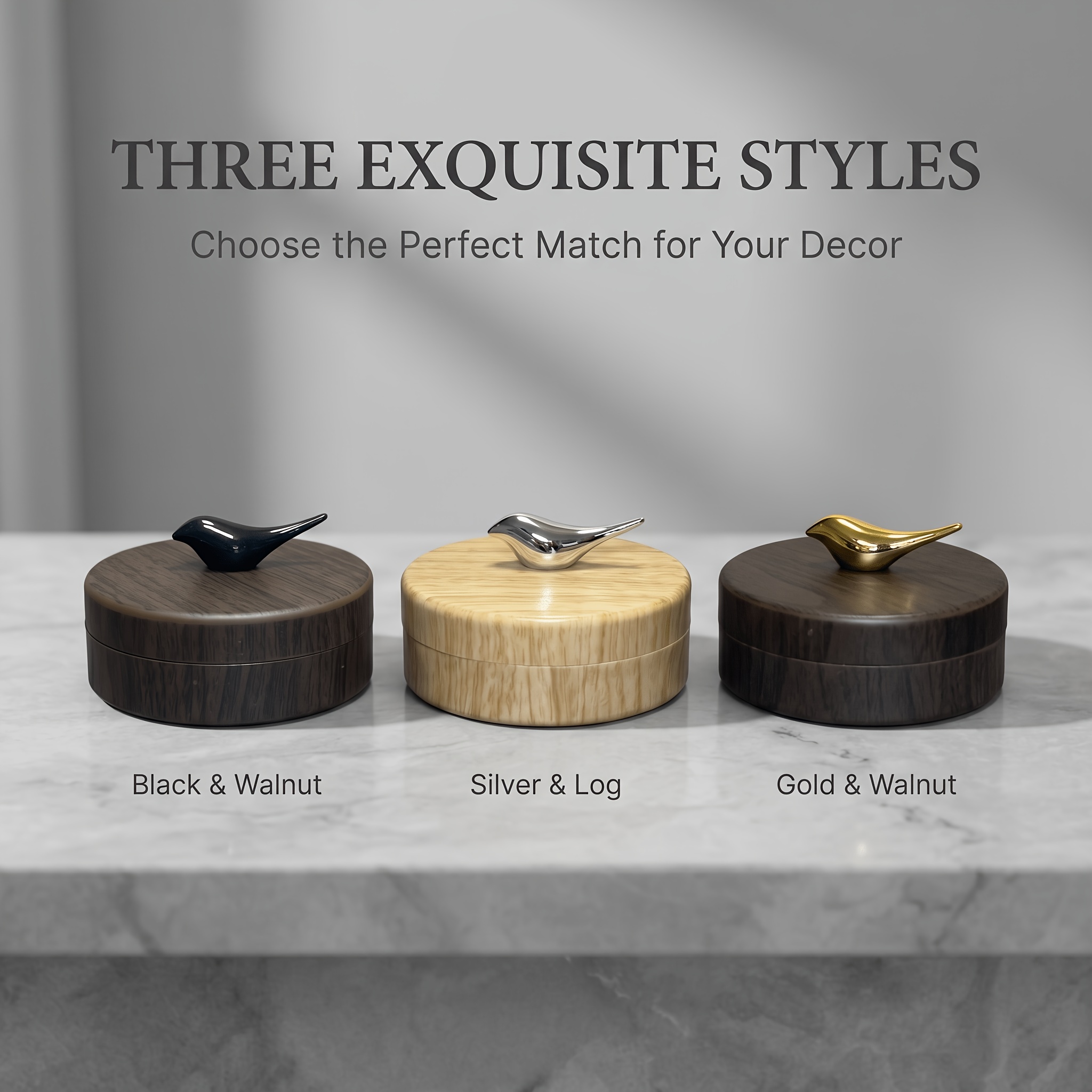Bird-Shaped Ashtray with Lid, Windproof Ash Holder with Stainless Steel Liner, Easy-To-Clean Wood-Grain Ash Tray for Home Office
