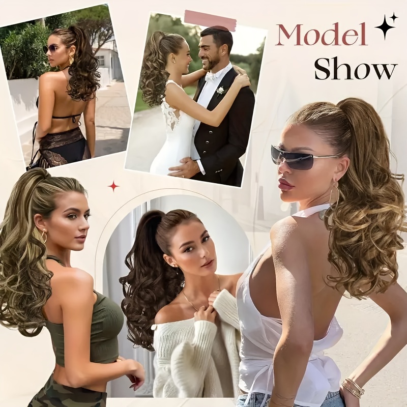 ponytail extension clip 18 inch wavy ponytail clip in long hair accessory natural wavy ponytail hairpiece suitable for     christmas and   holidays ideal for daily use for women and girls details 1