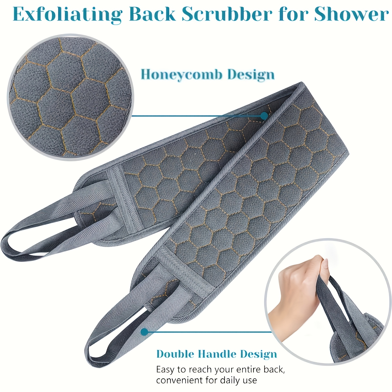 6pcs Exfoliating Loofah Back Scrubber Set with Hooks