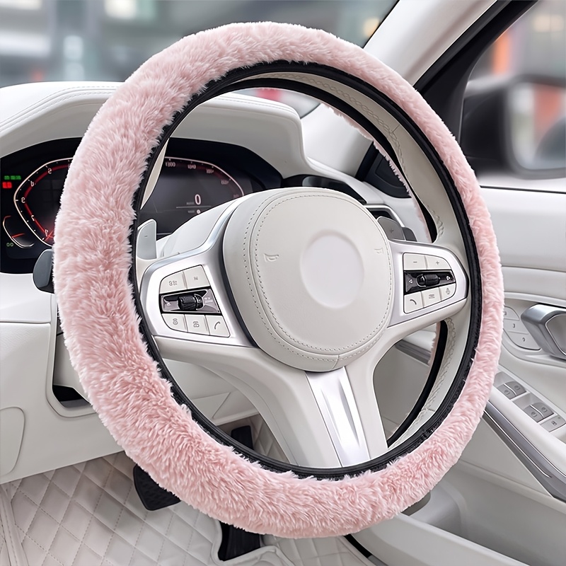 TEMU Winter Thickened Plush Car Steering Wheel Cover, Universal Warm And Non-slip Steering Wheel Protector, Plush Car Steering Wheel Grip,