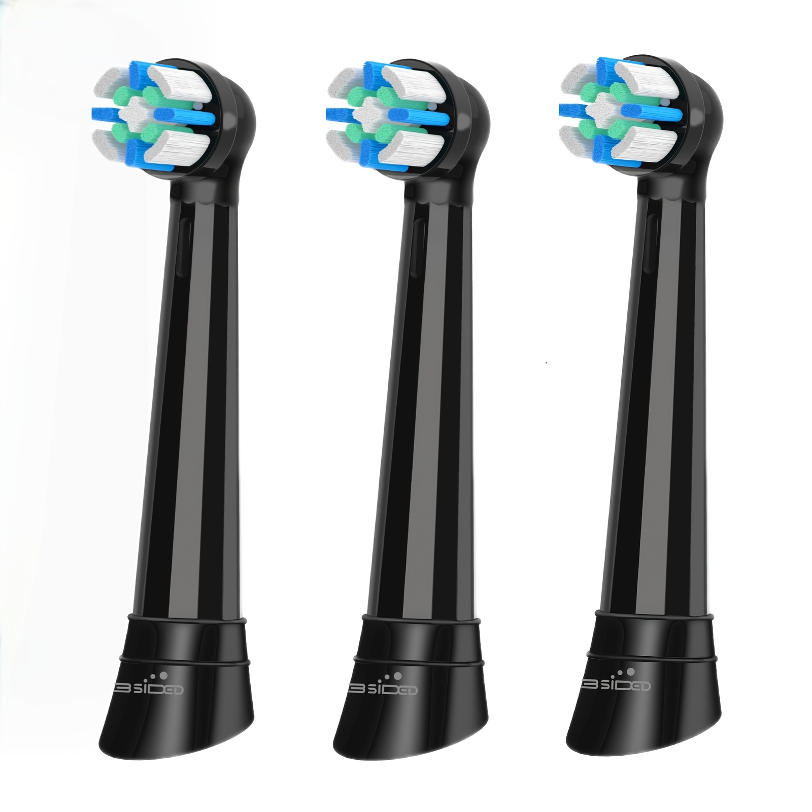 Image of Io Toothbrush Replacement Heads With Caps Compatible With 2/3/4/5/6/7/8/9/10 Electric Toothbrushes, Brush Heads With End-rouned And Color Fading