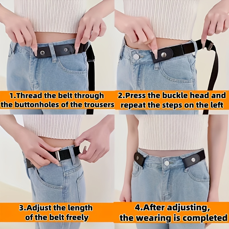 HAIRK Adjustable Elastic Waist Belt, Buckleless Invisible Design