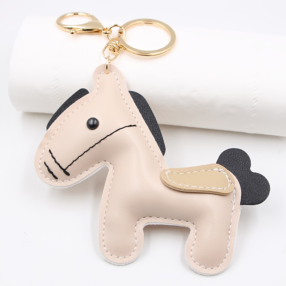 TEMU Llavero Personalizado de Caballo - /Texto Personalizado, Elegante Colgante de Cabeza de Caballo en Marrón y con Anilla, Regalo de Lujo para