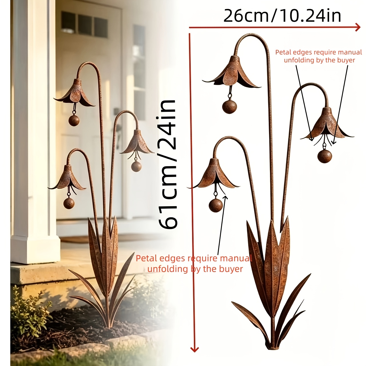 [3d] Exquisite Wrought Iron Planter With Distressed Rust Texture For Look. Fully A Vintage Natural Ambiance, Versatile To Garden Landscapes With Its Unique And Design. With Solid