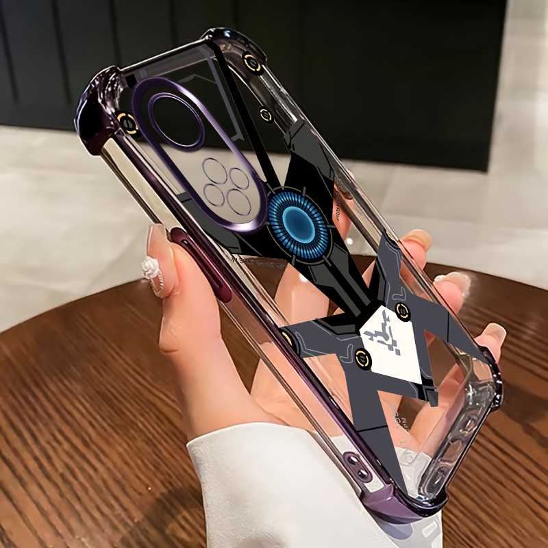Etui za telefon - za Huawei Nova 9, štirikotni etui proti padcem z mecha punk vzorcem