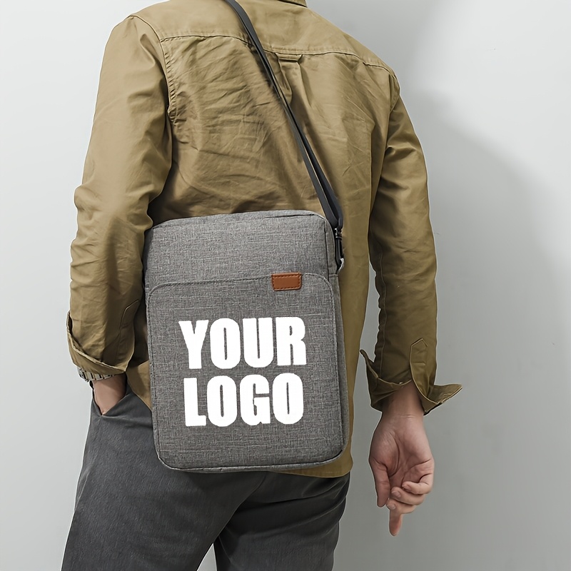 TEMU Customizable Product: Large-capacity Vertical Tablet Bag With Shoulder Strap, Messenger Bag. Customizable Patterns, Logos, And Text. Men's And