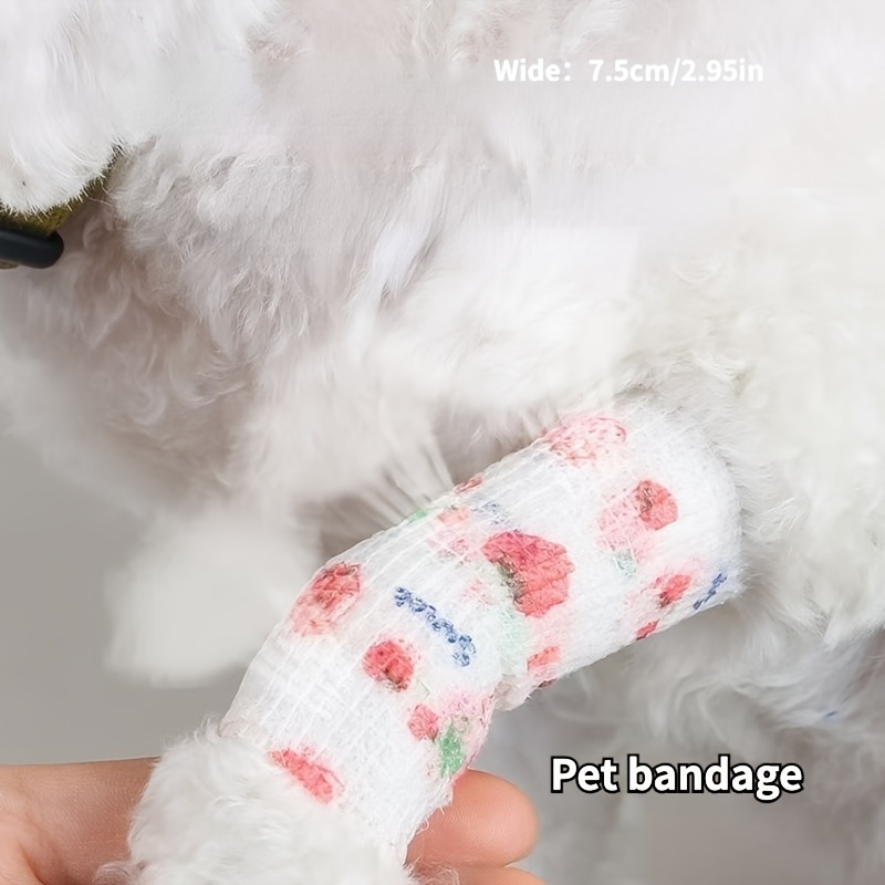 5 Rolls/set, 7.5cm Wide Pet Bandages, Breathable Non-woven Fabric, Dog Wrapping Bandages for Dog Walks, Shoe Covers, Leg Bindings for Dirt and Slip Prevention, Pet Claw Covers for Indoor Floor Protection, Suitable for All Dog Sizes - Image 16