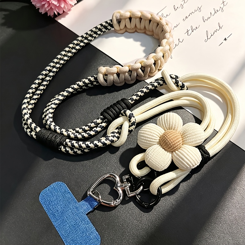 TEMU Phone Lanyard Body Long Strap Floral 3-in-1 Phone Lanyard, Detachable Cord, Anti-loss Hanging Rope For Outdoor Travel