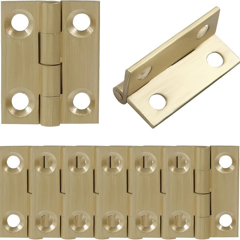 TEMU 8pcs Cm Mini Solid Brass Hinge, Brass Cabinet Hinge Small Box Hinge Hinge Suitable For Cabinets, Drawers, Wooden Boxes