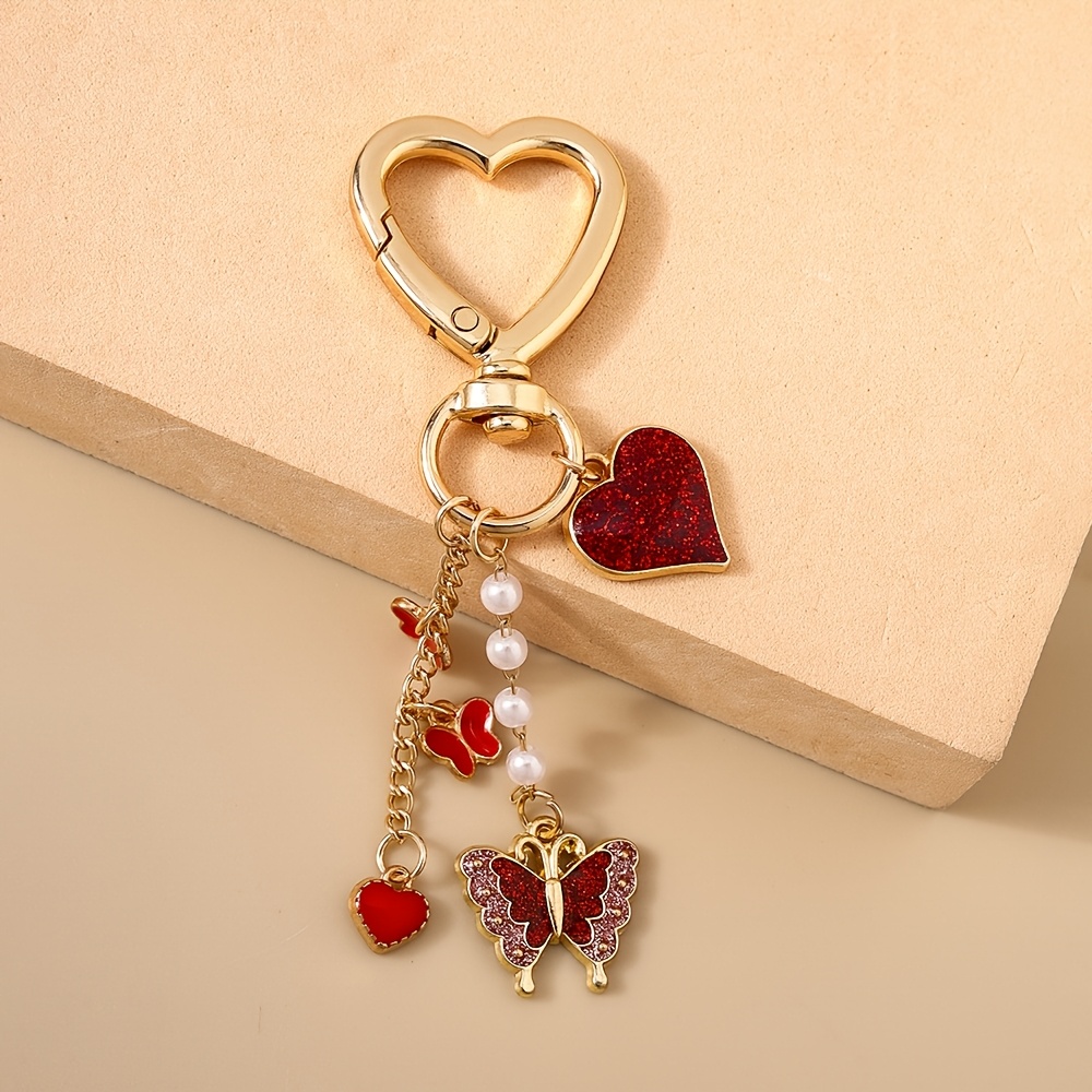 TEMU 1pc Creative Cute Multicolor Heart Flower Keychain For Women' Wear