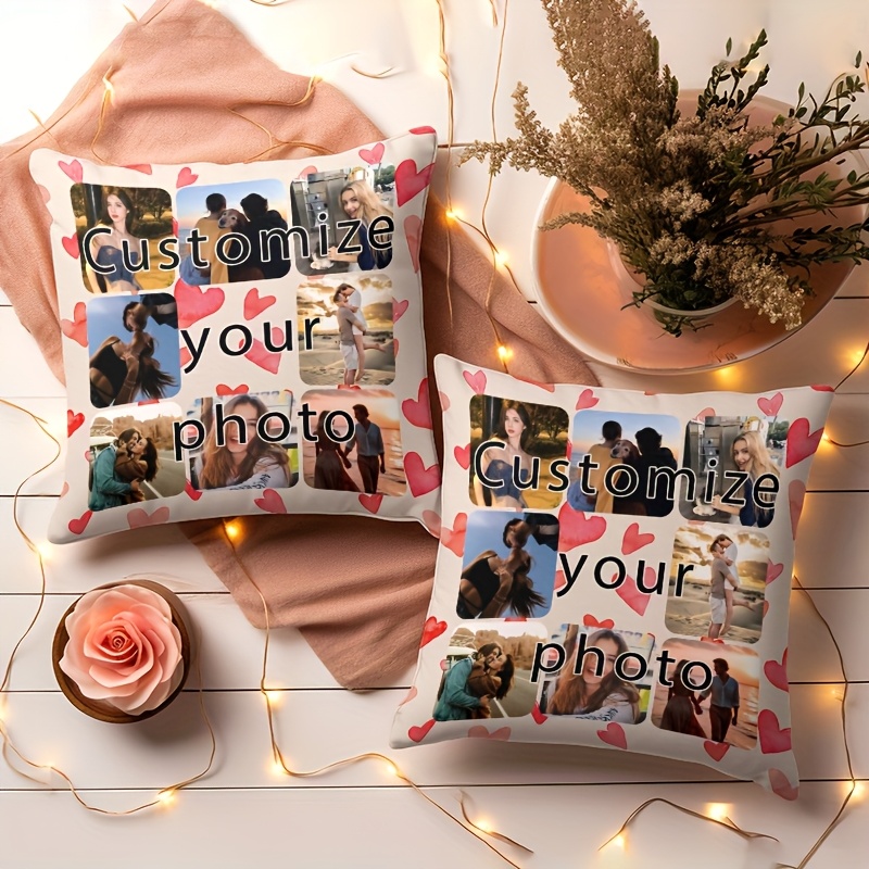 

Customized Photo Plush Pillow Cover - Romantic Quotes For Couples, Gifts For Women, Holiday Gifts For Women. Soft Cover With Zipper Closure, Suitable For Home And Office Decoration