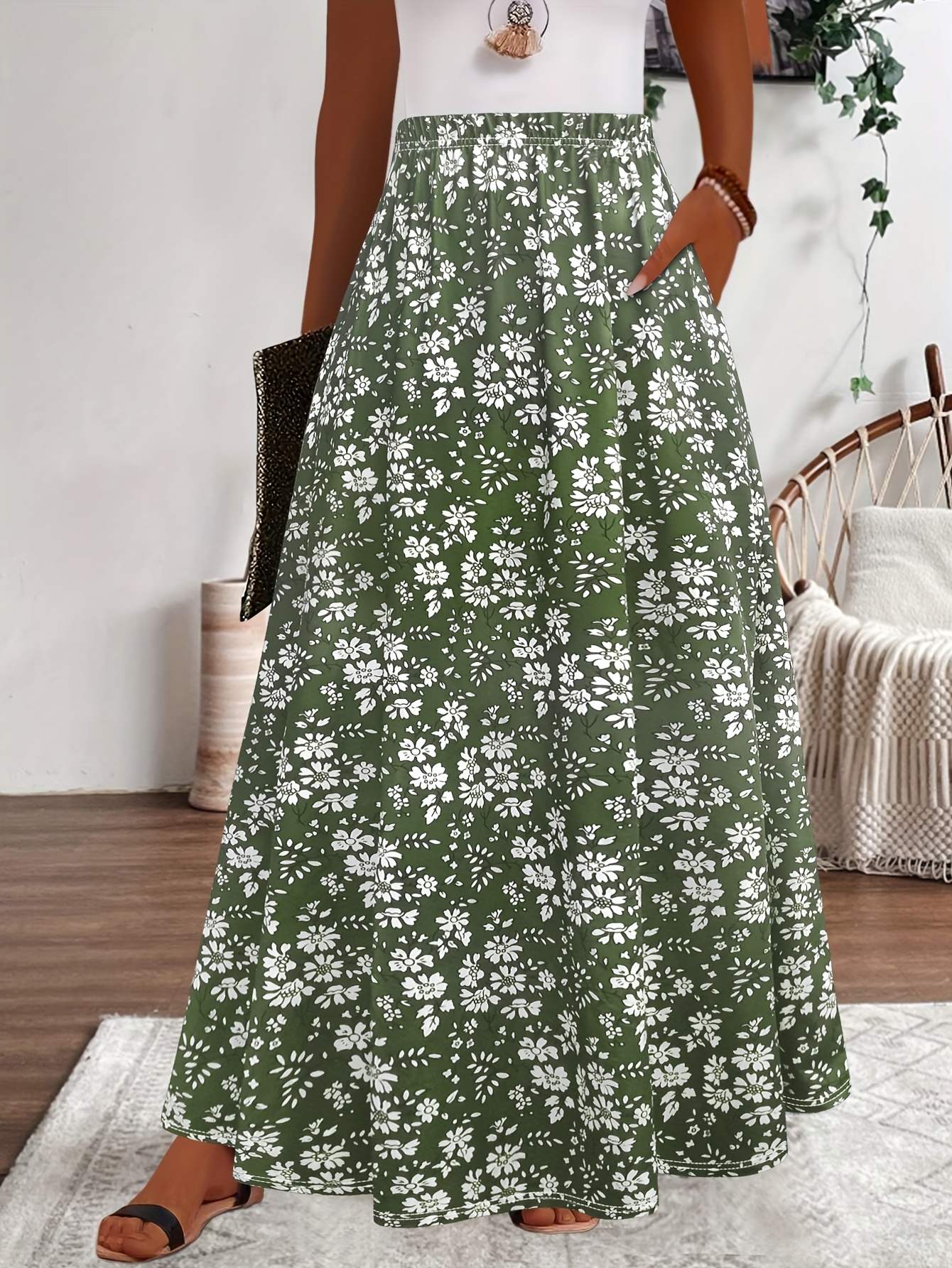 Pencil Skirt Denim Green Maxi Skirt Little Words Plus Size