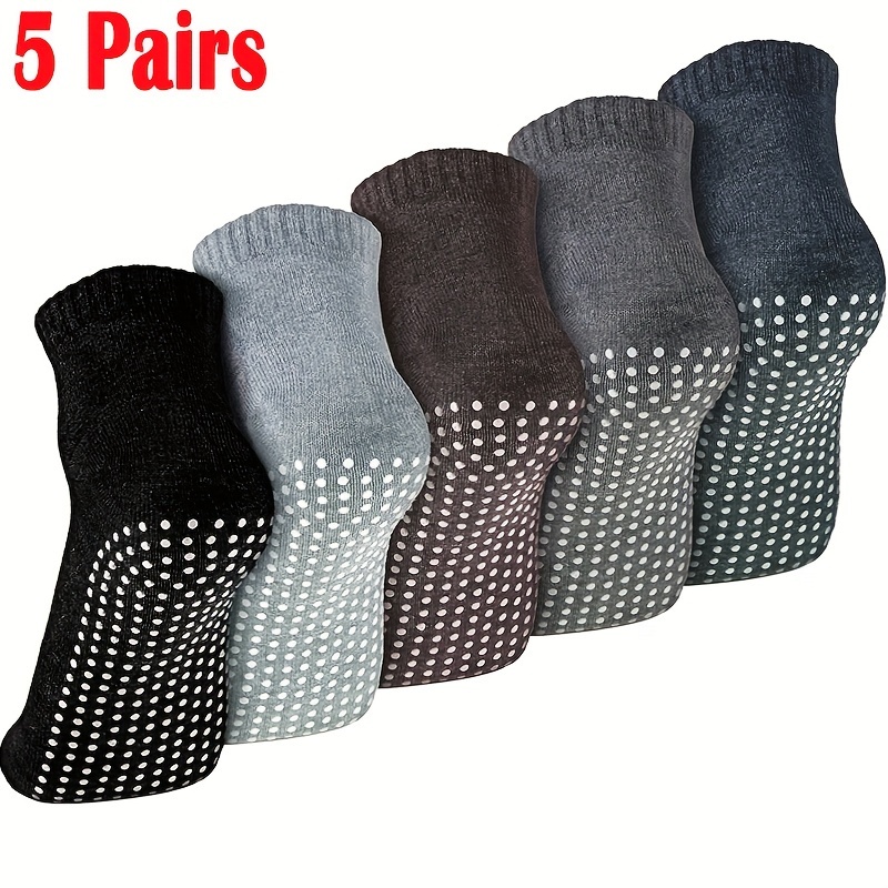 

5 Pairs Unisex Pilate Grip Socks For Women Anti Skid Yoga Socks, Breathable Short Socks For Yoga Pilates Barre Home Workout Sports