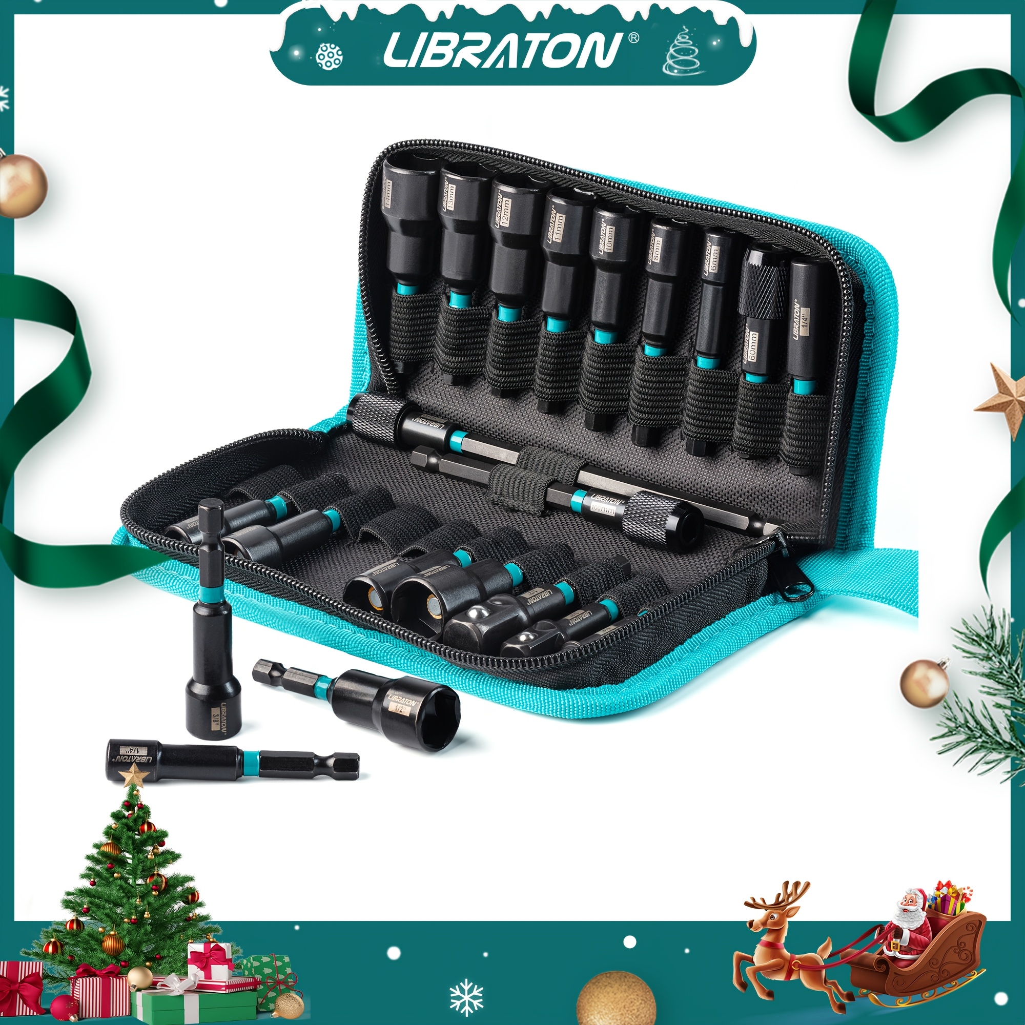 

Libraton 21-piece Magnetic Nut Driver Set, Steel Impact Drill Bits, Sae/metric Hex Head, Bit Holder, Impact Socket Adapters, Rust Resistant, No Required