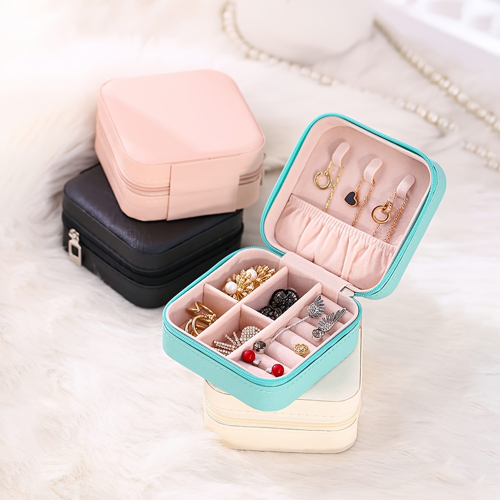 

1/2/3/4pcs Jewelry Travel Box, Small Portable Storage Box, Portable Display Storage Box, Suitable For Rings, Earrings, Necklaces And Gifts