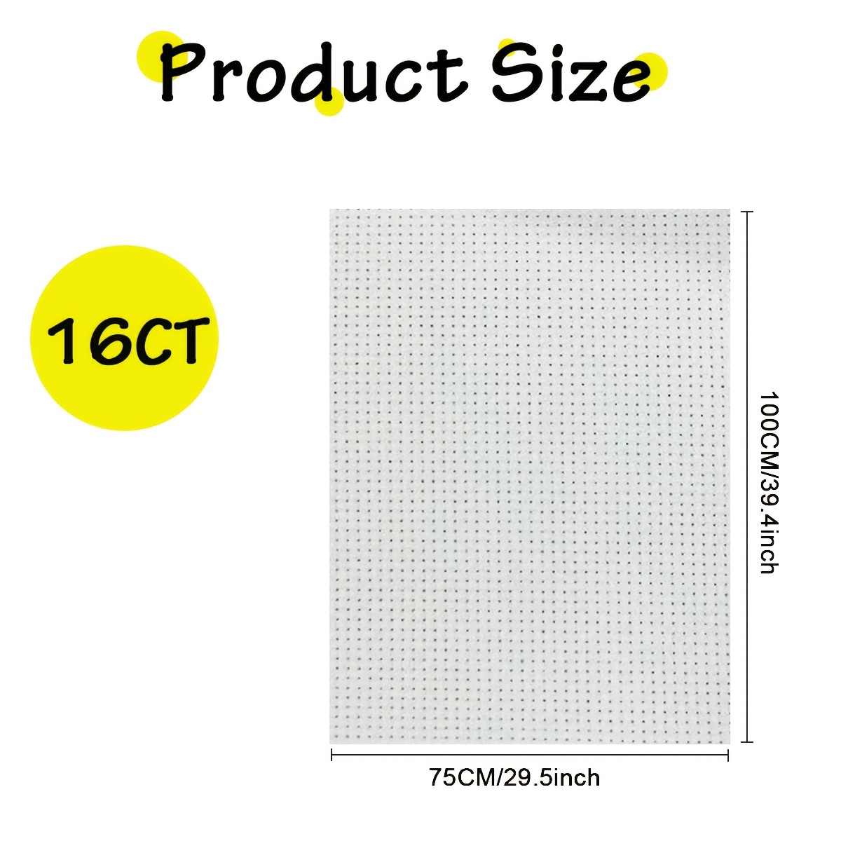 Large-Sized White Cross-Stitch Fabric Made of Polyester