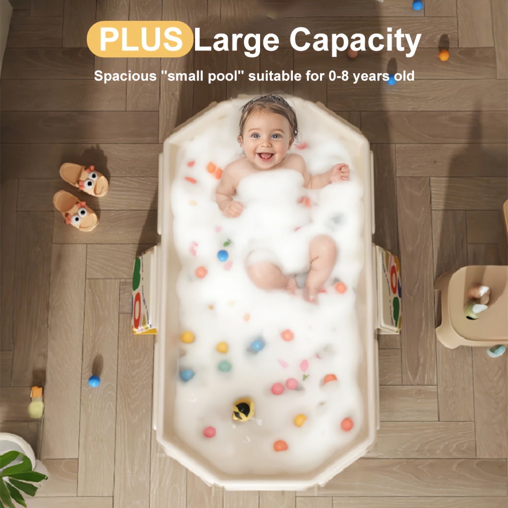 1pc kids portable collapsible bathtub pvc material non slip base ideal for travel small spaces with green white for 0 8 years bathroom gift details 0