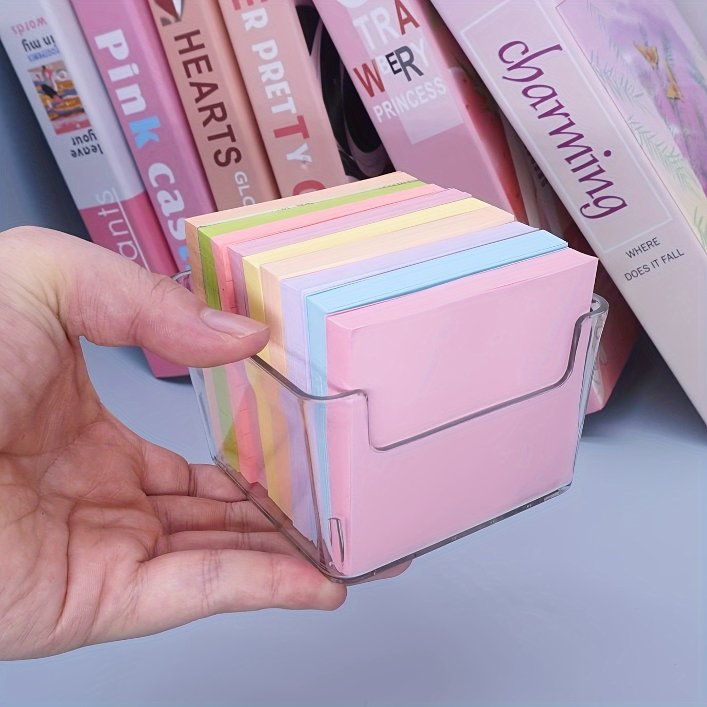 

1pc Transparent Note Storage Box, Plastic Storage Box For Coin Candy Key, Household Office Storage Box For Desktop Office Classroom Entryway