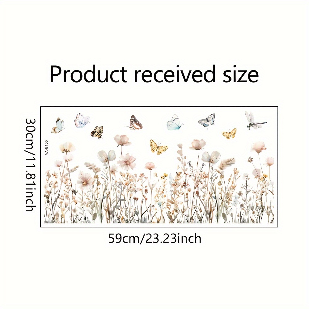 Aesthetic Floral Window Background Wall Decoration Wall Sticker Self-adhesive 11.8 .23in