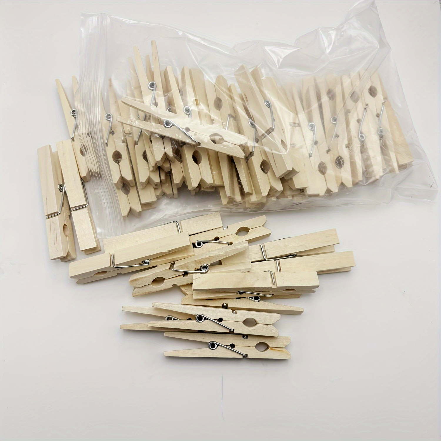 50pcs Of Wooden Clothespins, 2.83 Inches/7.2 Cm Heavy-duty Clips For Hanging Clothes Pictures Outdoors, Clothes Pins