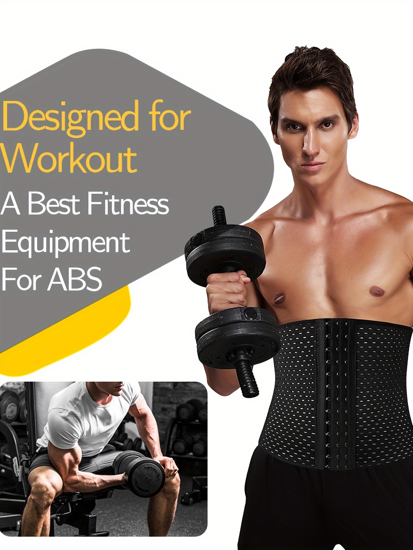 1pc Men's Breathable Mesh 3 Row Buckle 4 Steel Bone Shaping Waist Tummy Control Belt Seal Suitable For Daily Dressing